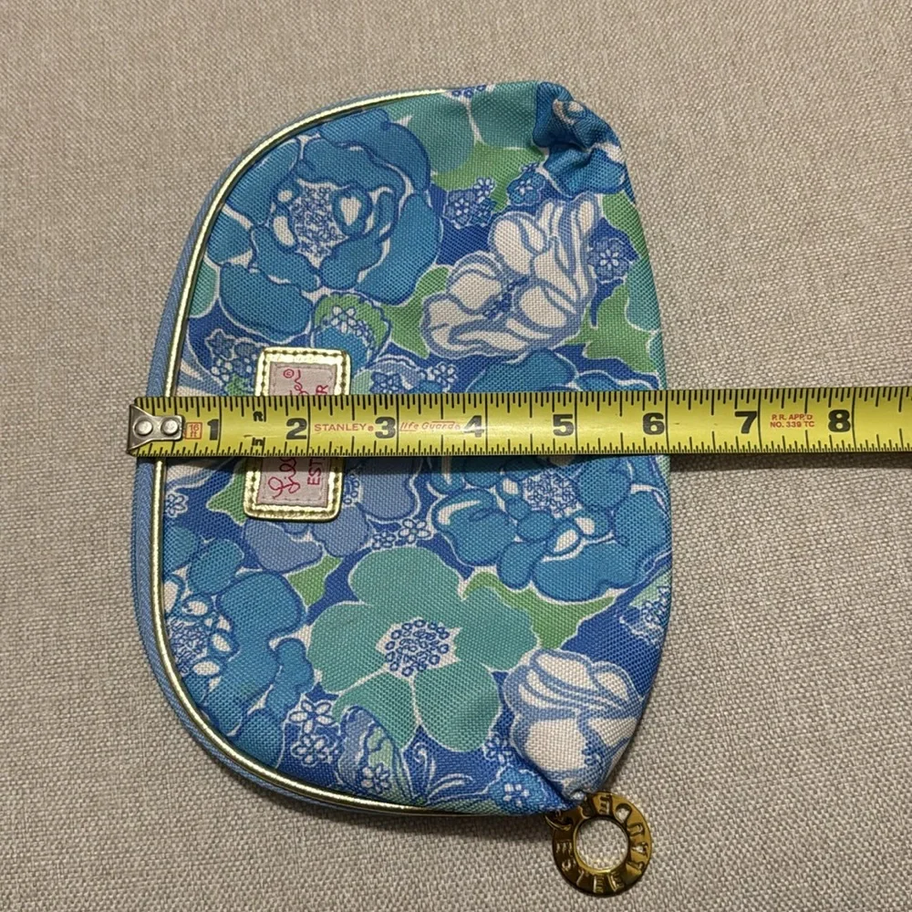 Unused Lilly Pulitzer Zip Around Makeup Bag-Estee Lauder Collab-Blue/White/Green - Picture 10 of 10